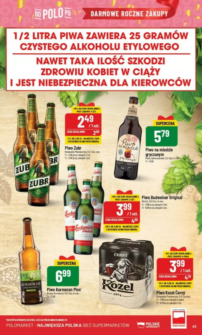 Gazetka promocyjna PoloMarket - ważna 25.10 do 31.10.2023 - strona 38 - produkty: Gin, Kozel, Piwo, Ser