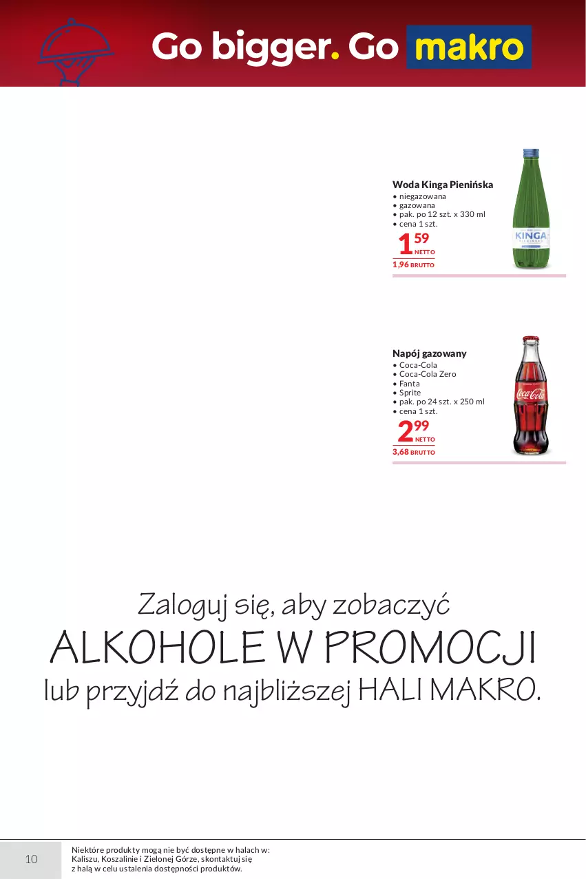 Gazetka promocyjna Makro - Oferta dla gastronomii - ważna 15.09 do 28.09.2026 - strona 10 - produkty: Alkohole, Bourbon, Coca-Cola, Dell, Fa, Fanta, JBL, Kosz, Kozel, Likier, Monte, Mus, Napój, Napój gazowany, Piwo, Por, Sprite, Szal, Tequila, Wild Turkey, Wino, Wino musujące, Woda