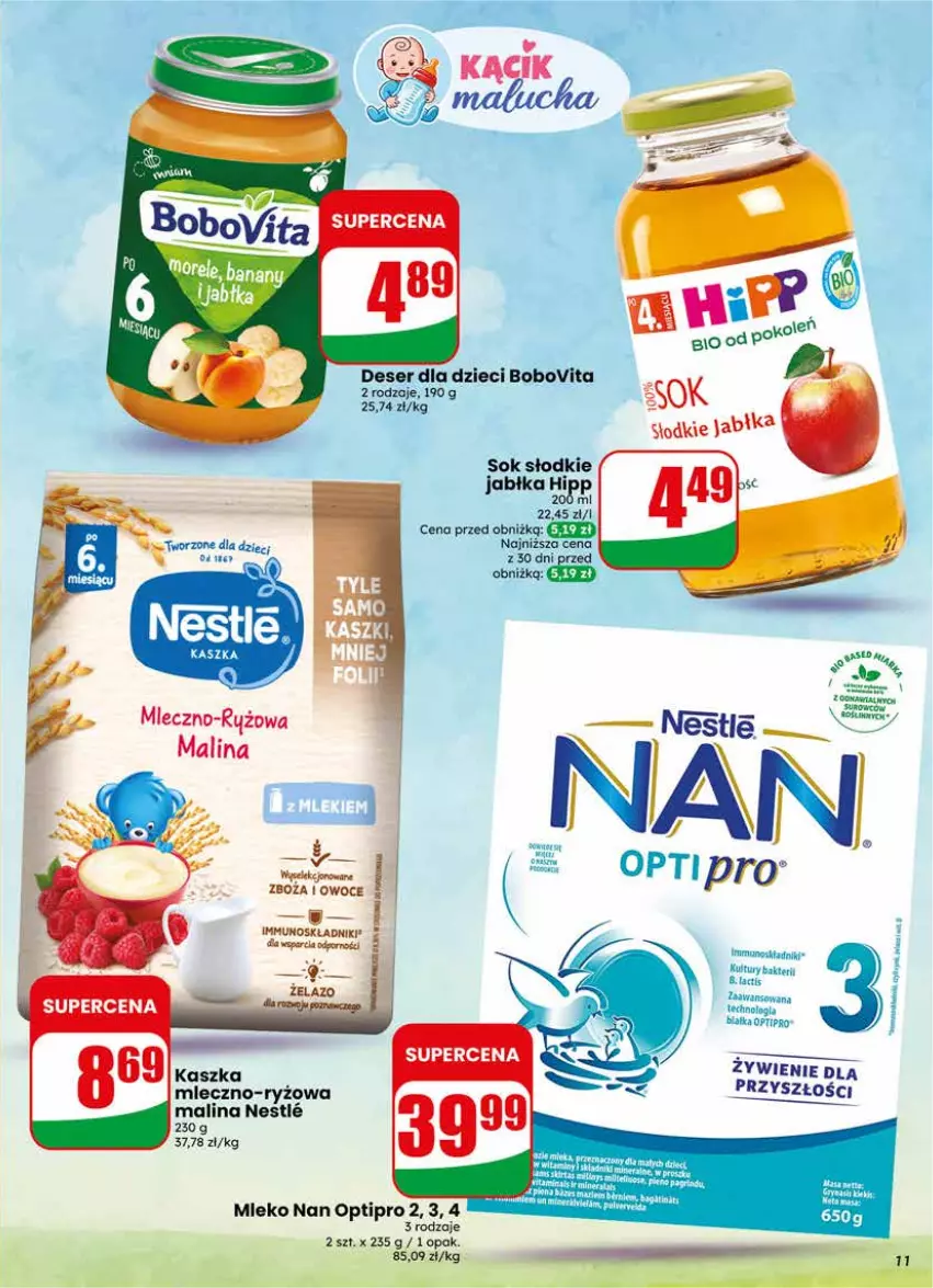 Gazetka promocyjna Dino - Gazetka 18 / 2026 - ważna 29.04 do 05.05.2026 - strona 11 - produkty: BoboVita, Deser, Dzieci, Miecz, NAN Optipro, Owoce, Ryż, Ser