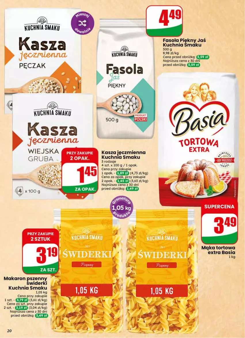 Gazetka promocyjna Dino - Gazetka 18 / 2026 - ważna 29.04 do 05.05.2026 - strona 20 - produkty: Basia, Fa, Fasola, Kasza, Kuchnia, Mąka, Mąka tortowa, Makaron