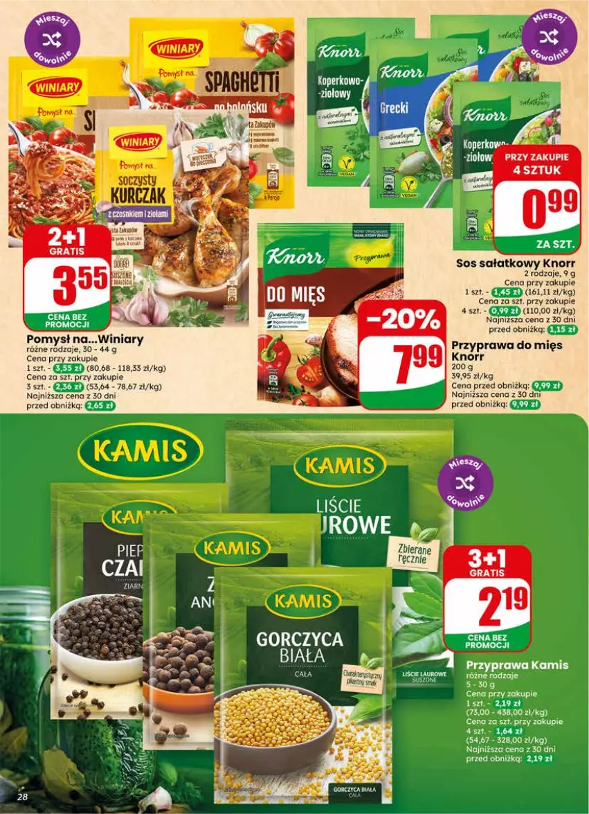 Gazetka promocyjna Dino - Gazetka 18 / 2026 - ważna 29.04 do 05.05.2026 - strona 28 - produkty: Kamis, Knorr, Sałat, Sos