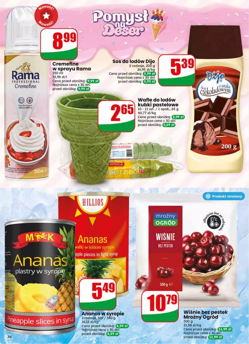 Gazetka promocyjna Dino - Gazetka 18 / 2026 - ważna 29.04 do 05.05.2026 - strona 36 - produkty: Ogród, Rama, Sos, Wafle, Wafle do lodów