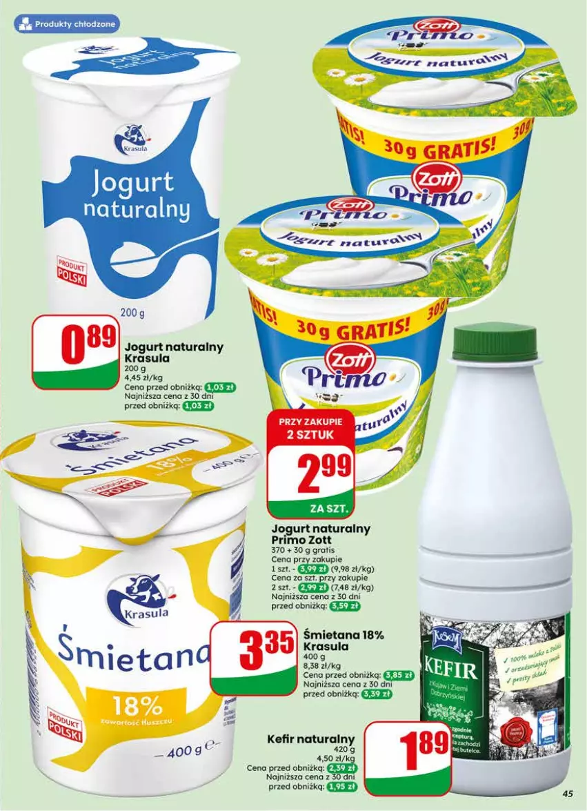 Gazetka promocyjna Dino - Gazetka 18 / 2026 - ważna 29.04 do 05.05.2026 - strona 45 - produkty: Gra, Jogurt, Jogurt naturalny, Kefir, Kefir naturalny, Zott