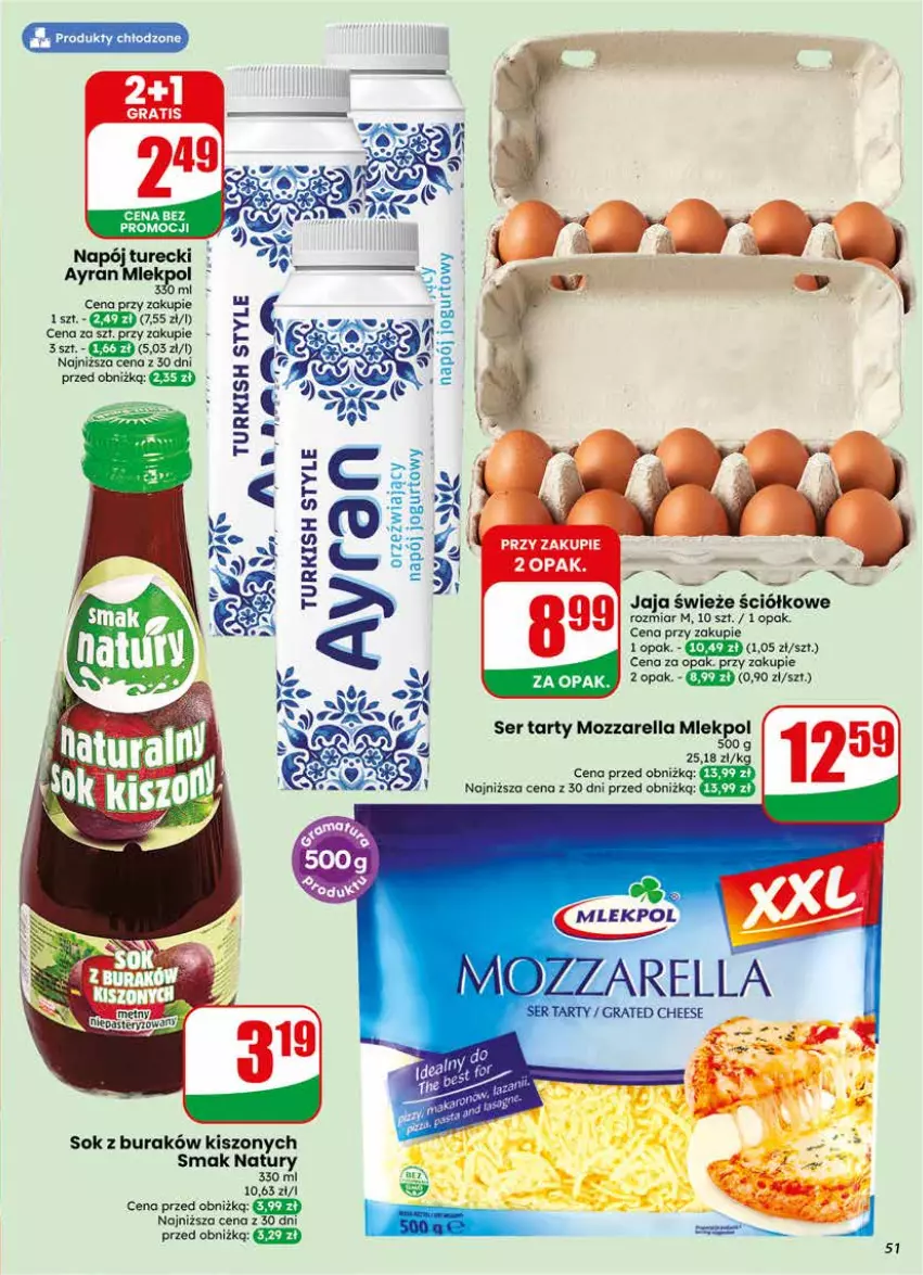 Gazetka promocyjna Dino - Gazetka 18 / 2026 - ważna 29.04 do 05.05.2026 - strona 51 - produkty: Jaja, Jogurt, Mozzarella, Napój, Napój jogurtowy, Ser, Sok
