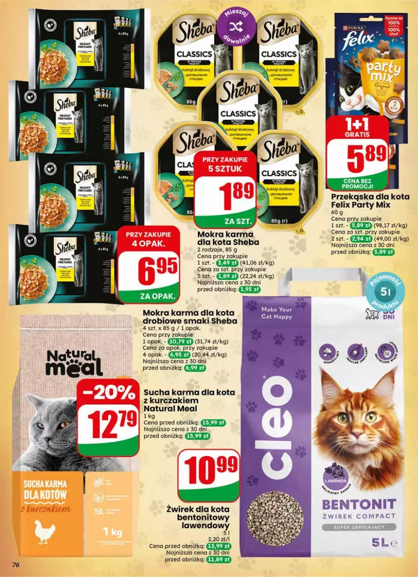 Gazetka promocyjna Dino - Gazetka 18 / 2026 - ważna 29.04 do 05.05.2026 - strona 76 - produkty: Felix, Kurczak, Mokra karma, Pur, Purina, Sheba, Sucha karma