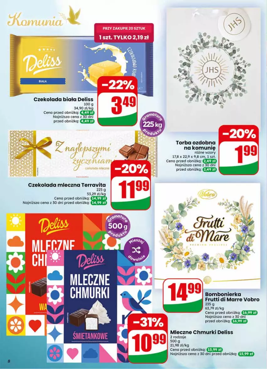 Gazetka promocyjna Dino - Gazetka 18 / 2026 - ważna 29.04 do 05.05.2026 - strona 8 - produkty: Czekolada, Czekolada mleczna, Deliss, Top, Torba