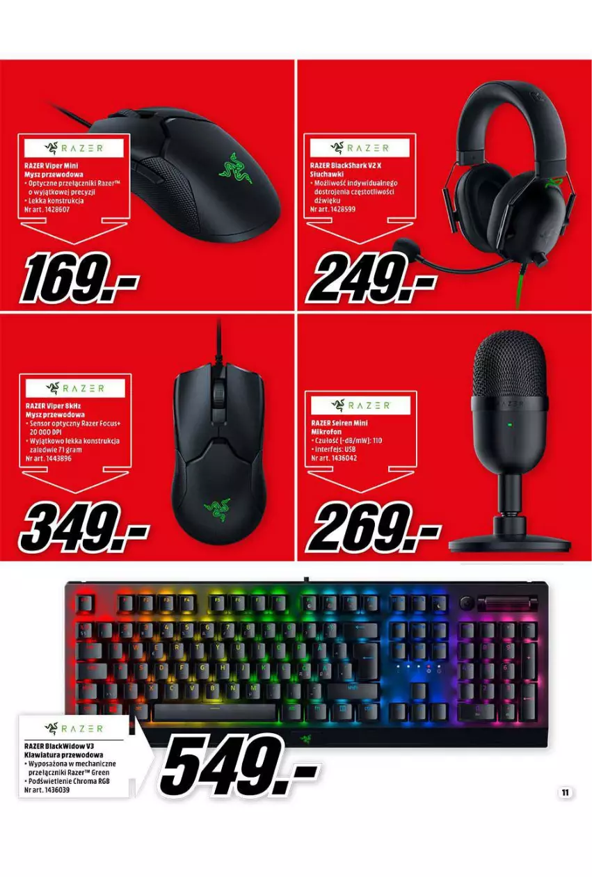 Gazetka promocyjna Media Markt - Gazetka Media Markt - ważna 01.11 do 30.11.2021 - strona 11 - produkty: Klawiatura, Lack, Razer