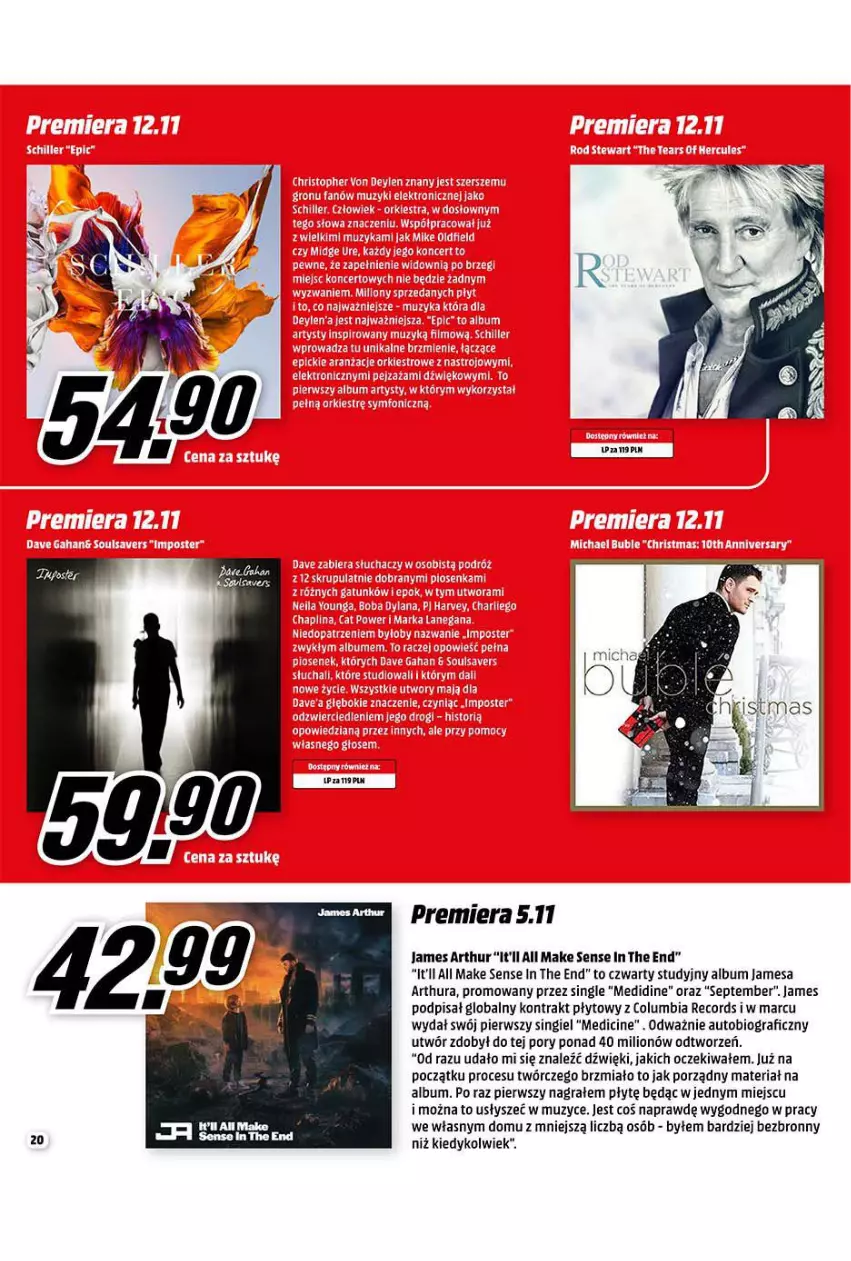 Gazetka promocyjna Media Markt - Gazetka Media Markt - ważna 01.11 do 30.11.2021 - strona 20 - produkty: Album, Columbia, Fa, Gra, Lion, Por
