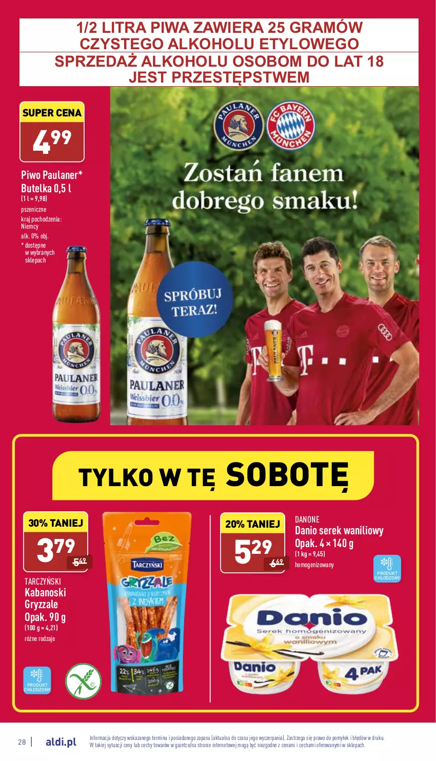 Gazetka promocyjna Aldi - Pełny katalog - ważna 23.05 do 28.05.2022 - strona 28 - produkty: Danio, Danone, Gra, Gry, Kabanos, Piwa, Piwo, Ser, Serek, Tarczyński