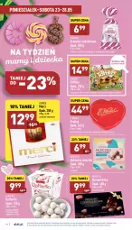 Gazetka promocyjna Aldi - Pełny katalog - Gazetka - ważna od 28.05 do 28.05.2022 - strona 18 - produkty: Ser, Praliny, Wafelek, Raffaello, Mleczko, Toffifee, Ferrero, E. Wedel, Merci, Kokos, Fa