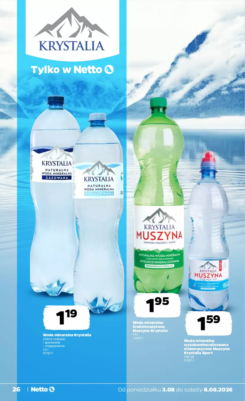 Gazetka promocyjna Netto - Od Poniedziałku - ważna 03.08 do 08.08.2026 - strona 26 - produkty: Mus, Por, Sok, Sport, Szyna, Woda, Woda mineralna