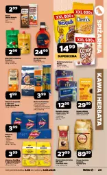 Gazetka promocyjna Netto - Od Poniedziałku - Gazetka - ważna od 08.08 do 08.08.2026 - strona 23 - produkty: Makaron, Kawa rozpuszczalna, Mus, Kawa ziarnista, Brit, Kawa mielona, Kawa, Goliard, Herbata czarna, Penne, Tagliatelle, Spaghetti, Syrop, Baton, Danio, Lavazza, Barilla, Herbata, Nestlé, Szpinak, Fa