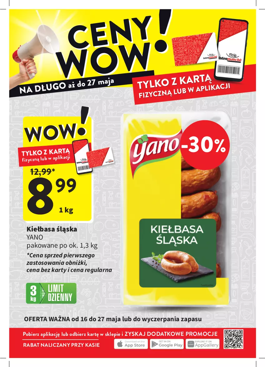 Gazetka promocyjna Intermarche - ważna 16.05 do 27.05.2024 - strona 1 - produkty: Kiełbasa, Kiełbasa śląska