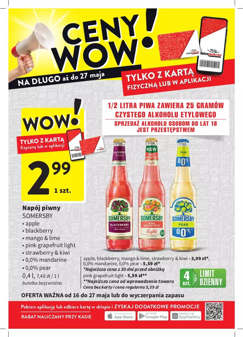 Gazetka promocyjna Intermarche - ważna 16.05 do 27.05.2024 - strona 4 - produkty: Gra, Kiwi, Lack, Mango, Napój, Somersby