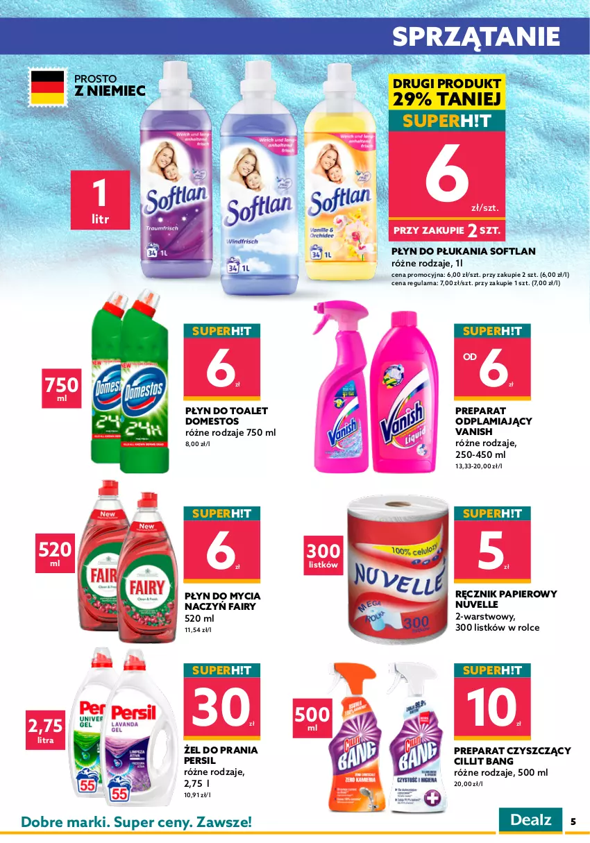 Gazetka promocyjna Dealz - Gazetka na otwarcie - Radom - ważna 03.11 do 17.11.2021 - strona 5 - produkty: Chusteczki, Cillit Bang, Colgate, Do mycia naczyń, Domestos, Dozownik, Fa, Fairy, Gillette, LG, Nivea, Odżywka, Papier, Pasta do zębów, Persil, Pianka do golenia, Pianka do włosów, Płyn do mycia, Płyn do mycia naczyń, Płyn do płukania, Ręcznik, Sprzątanie, Szampon, Taft, Vanish