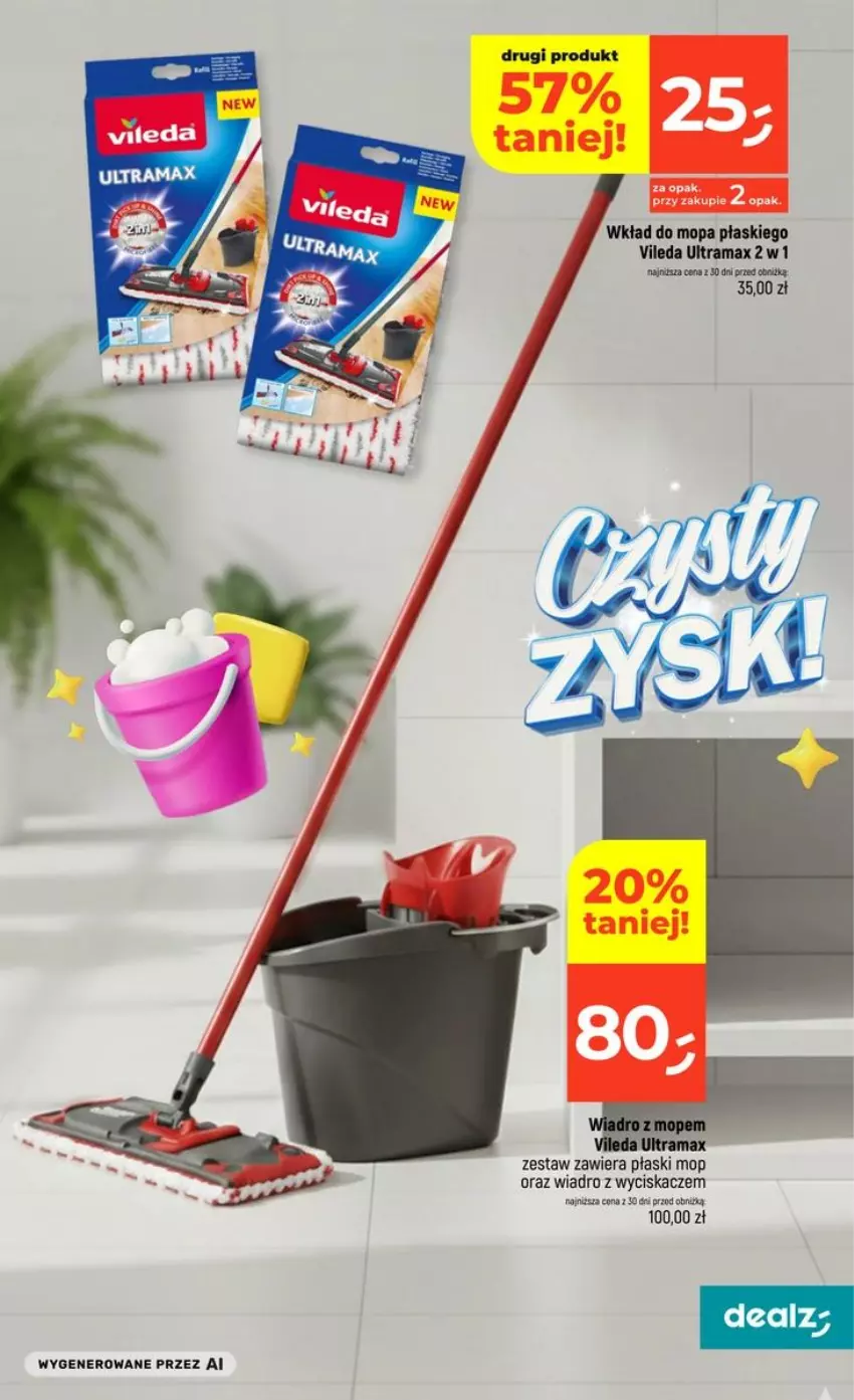 Gazetka promocyjna Dealz - czysty ZYSK - ważna 20.08 do 02.09.2026 - strona 21 - produkty: Mop, Rama, Tera, Vileda, Wiadro, Wiadro z wyciskaczem, Wkład do mopa