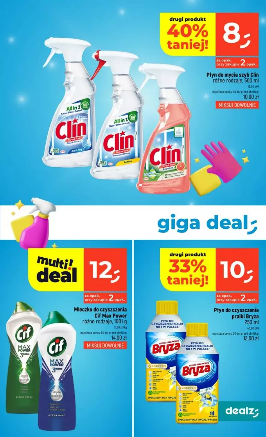 Gazetka promocyjna Dealz - czysty ZYSK - ważna 20.08 do 02.09.2026 - strona 9 - produkty: Bryza, Cif, Clin, LG, Mleczko, Płyn do mycia, Pralki