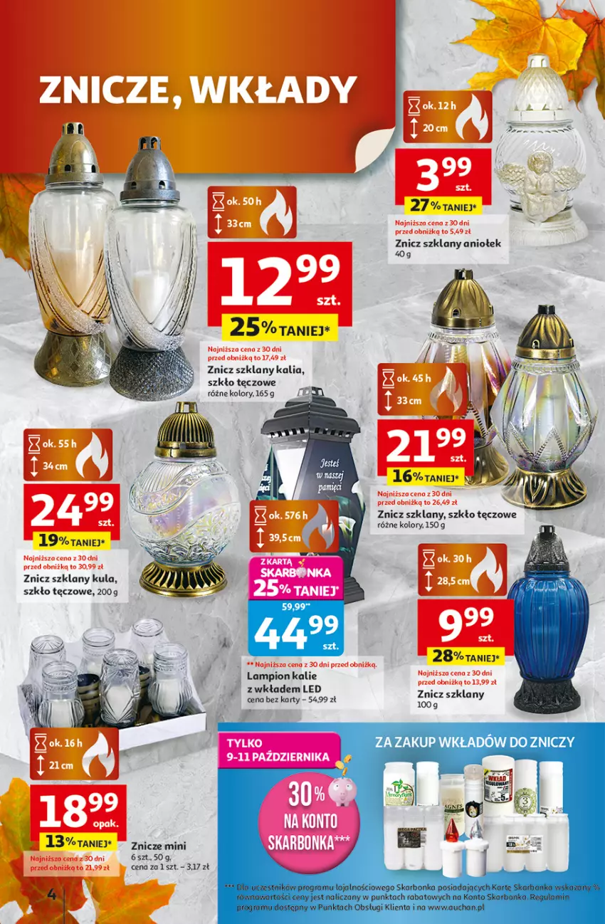 Gazetka promocyjna Auchan - Wielkie przeboje cenowe Hipermarket - ważna 09.10 do 15.10.2025 - strona 4 - produkty: Lampion, Znicz