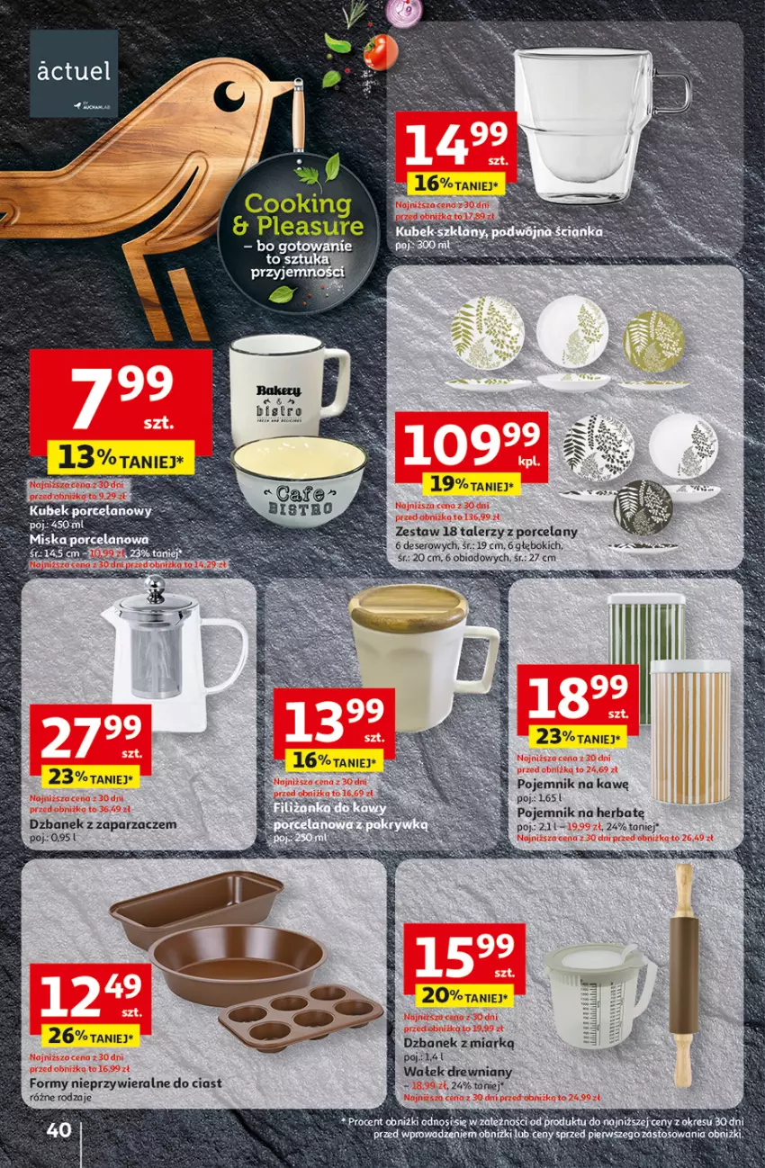 Gazetka promocyjna Auchan - Wielkie przeboje cenowe Hipermarket - ważna 09.10 do 15.10.2025 - strona 40 - produkty: Dzbanek, Fa, Kubek, LG, Pojemnik, Por, Talerz, Wałek, Zaparzacz