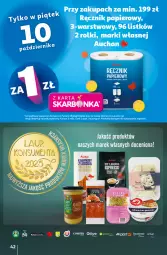 Gazetka promocyjna Auchan - Wielkie przeboje cenowe Hipermarket - Gazetka - ważna od 15.10 do 15.10.2025 - strona 42 - produkty: Sos, Por, Papier, Ręcznik, Rolki, Kabanos
