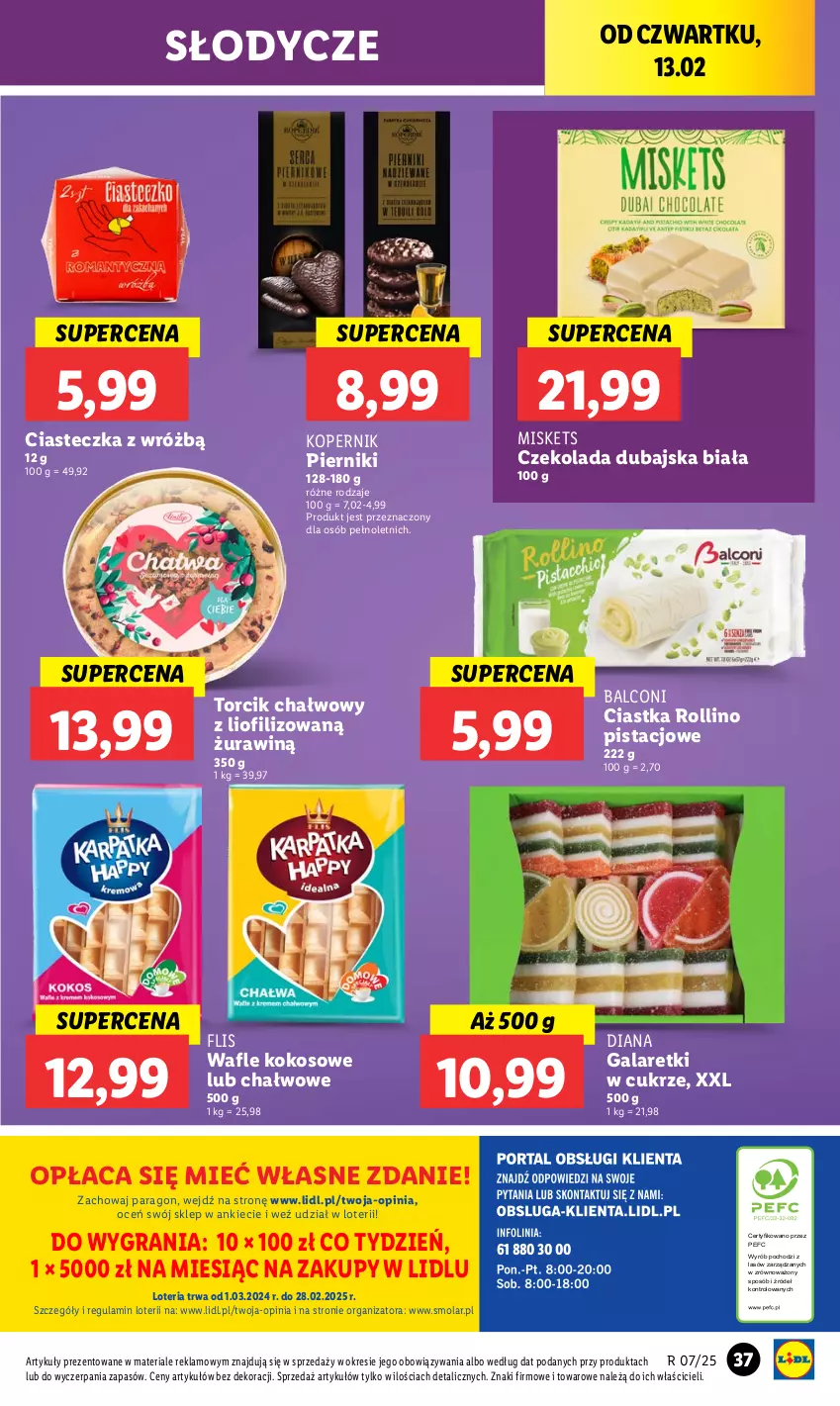 Gazetka promocyjna Lidl - GAZETKA - ważna 13.02 do 15.02.2025 - strona 43 - produkty: Alcon, Ciastka, Czekolada, Gala, Galaretki, Gra, Kokos, Mola, Piernik, Wafle