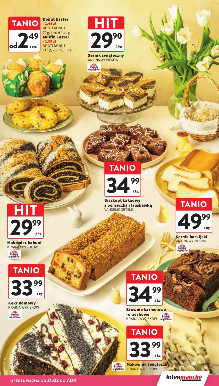 Gazetka promocyjna Intermarche - Gazetka promocyjna - ważna 31.03 do 07.04.2026 - strona 11 - produkty: Babuni, Brownie, Donut, Kakao, Makowiec, Por, Ser