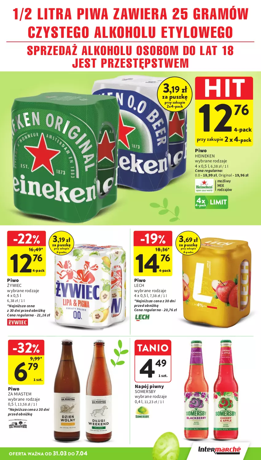 Gazetka promocyjna Intermarche - Gazetka promocyjna - ważna 31.03 do 07.04.2026 - strona 41 - produkty: Gin, Gra, Heineken, Napój, Piwa, Piwo, Somersby