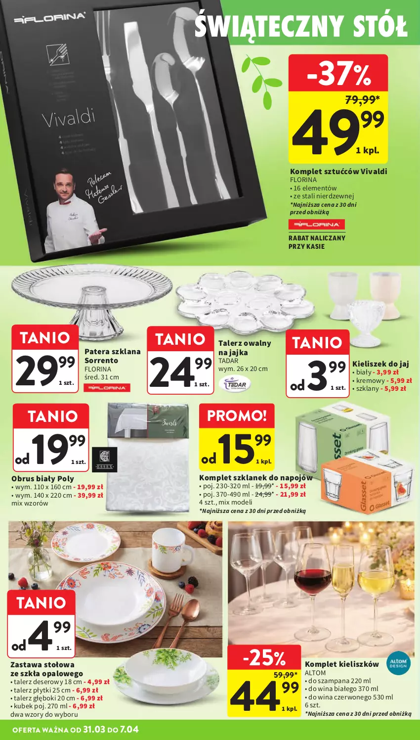 Gazetka promocyjna Intermarche - Gazetka promocyjna - ważna 31.03 do 07.04.2026 - strona 46 - produkty: Deser, Kieliszek, Kubek, LANA, Obrus, Ser, Talerz, Talerz deserowy, Talerz głęboki, Tera