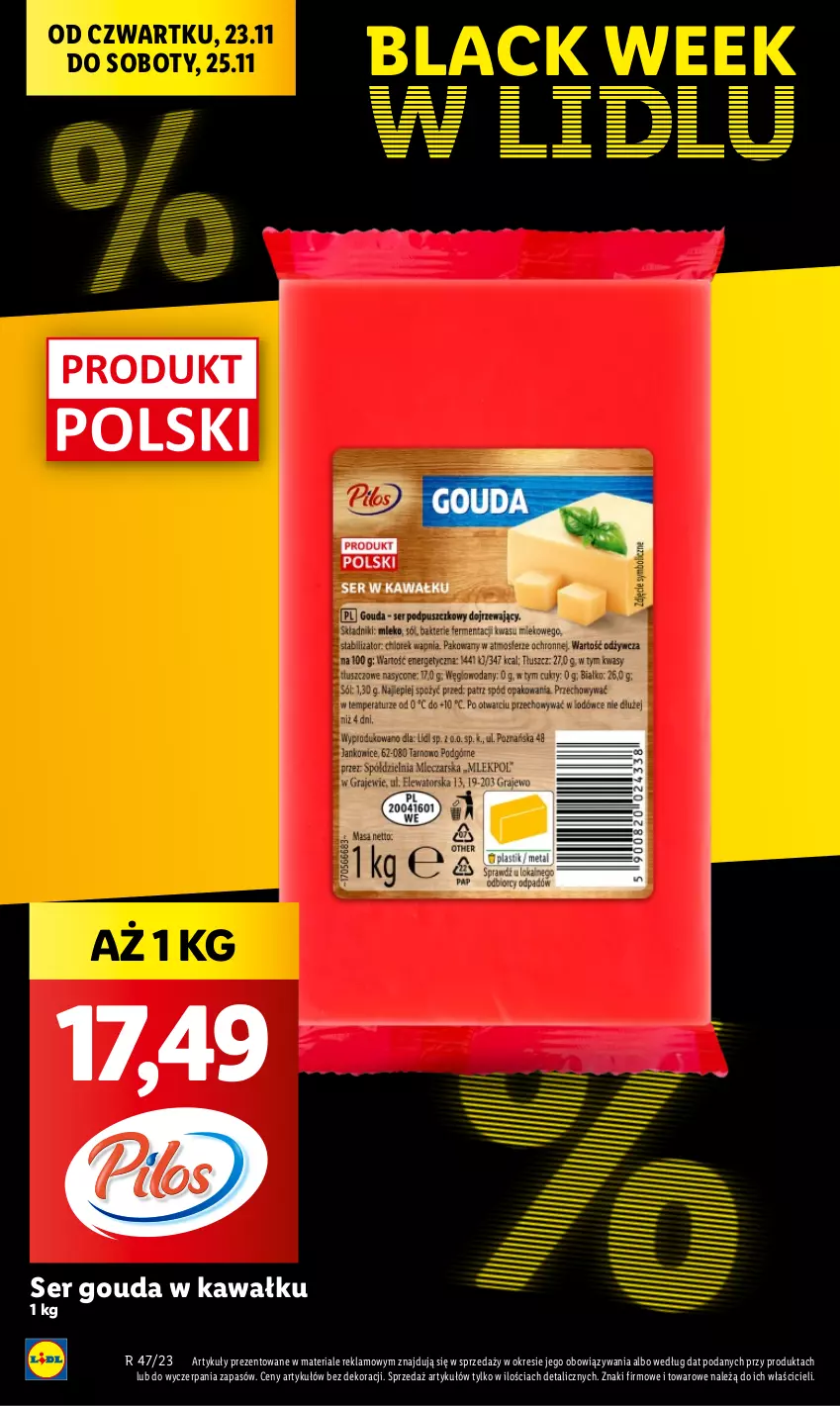 Gazetka promocyjna Lidl - GAZETKA - ważna 23.11 do 25.11.2023 - strona 14 - produkty: Gouda, Kawa, Lack, Ser