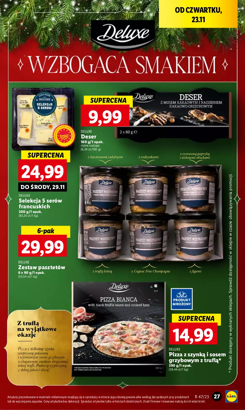 Gazetka promocyjna Lidl - GAZETKA - ważna 23.11 do 25.11.2023 - strona 39 - produkty: Deser, Pasztet, Piec, Pizza, Ser, Sos