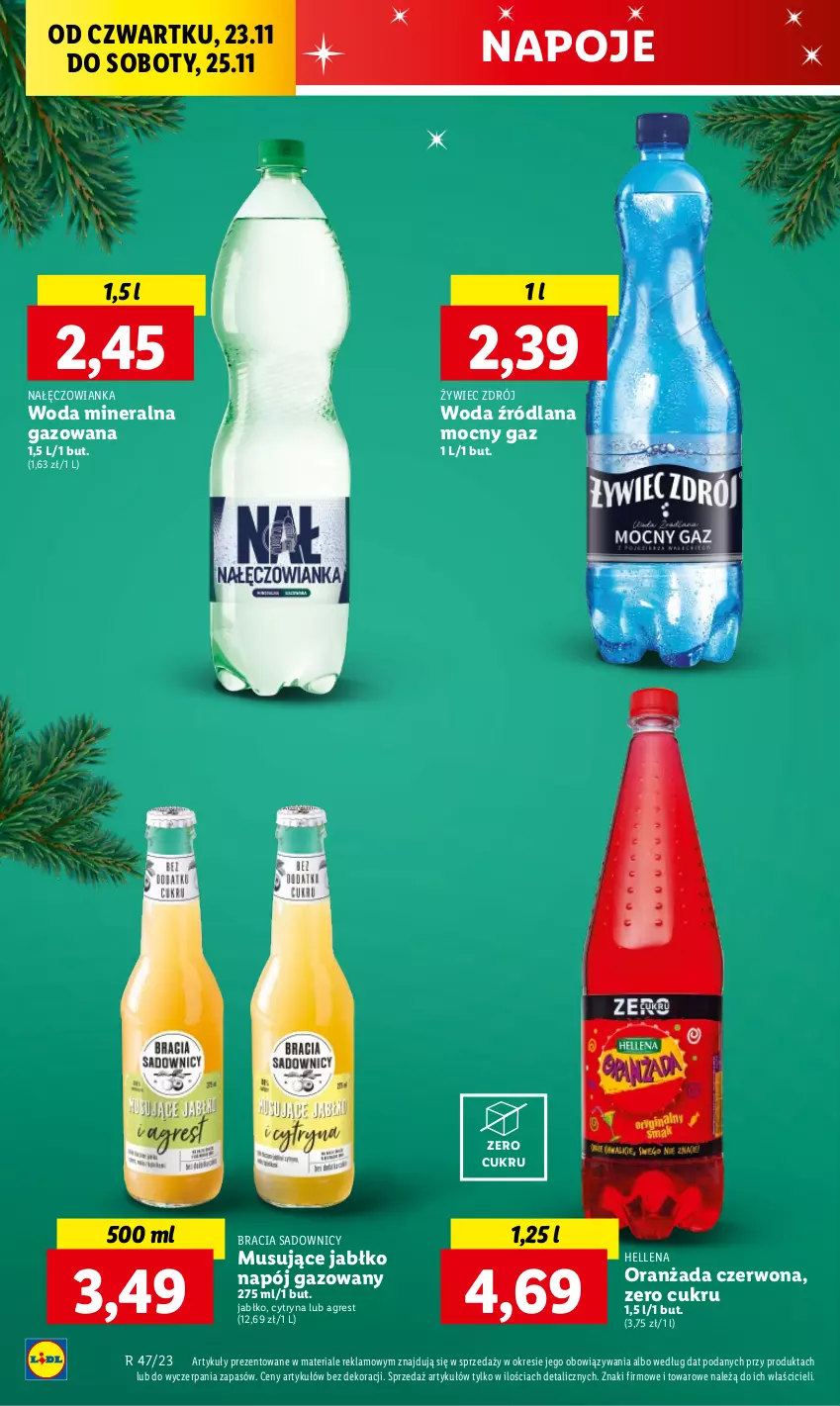 Gazetka promocyjna Lidl - GAZETKA - ważna 23.11 do 25.11.2023 - strona 44 - produkty: Gres, Hellena, LANA, Mus, Nałęczowianka, Napój, Napój gazowany, Napoje, Oranżada, Woda, Woda mineralna