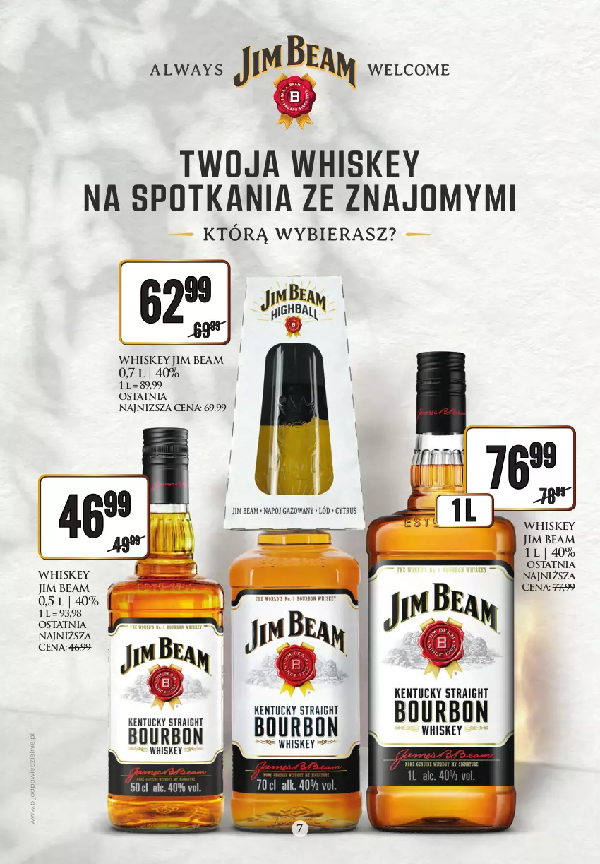 Gazetka promocyjna Dino - Katalog alkoholowy czerwiec 05-10.06 - ważna 04.06 do 10.06.2023 - strona 7 - produkty: Jim Beam, Whiskey