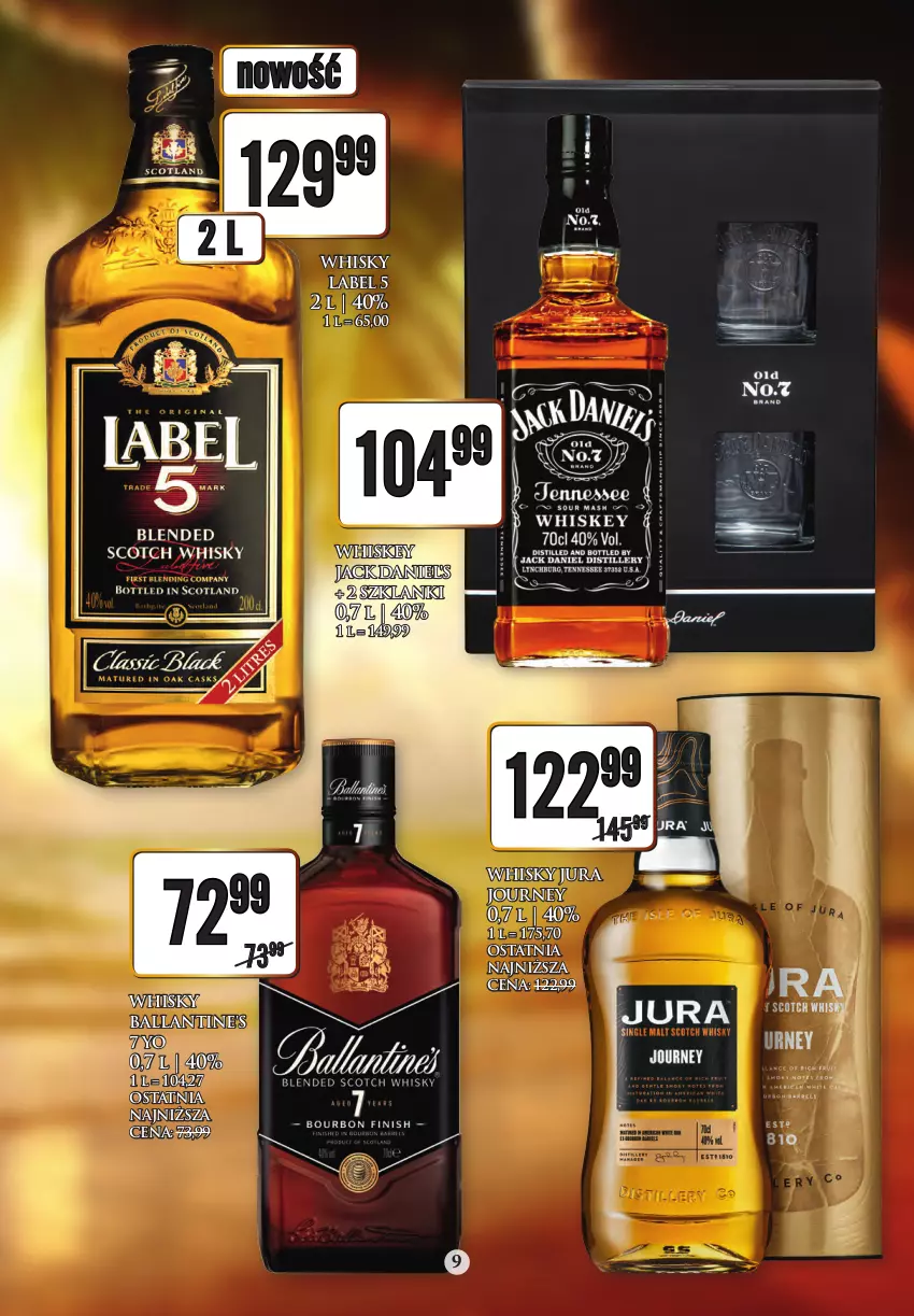 Gazetka promocyjna Dino - Katalog alkoholowy czerwiec 05-10.06 - ważna 04.06 do 10.06.2023 - strona 9 - produkty: Ballantine's, Jack Daniel's, Lanki, Whiskey, Whisky