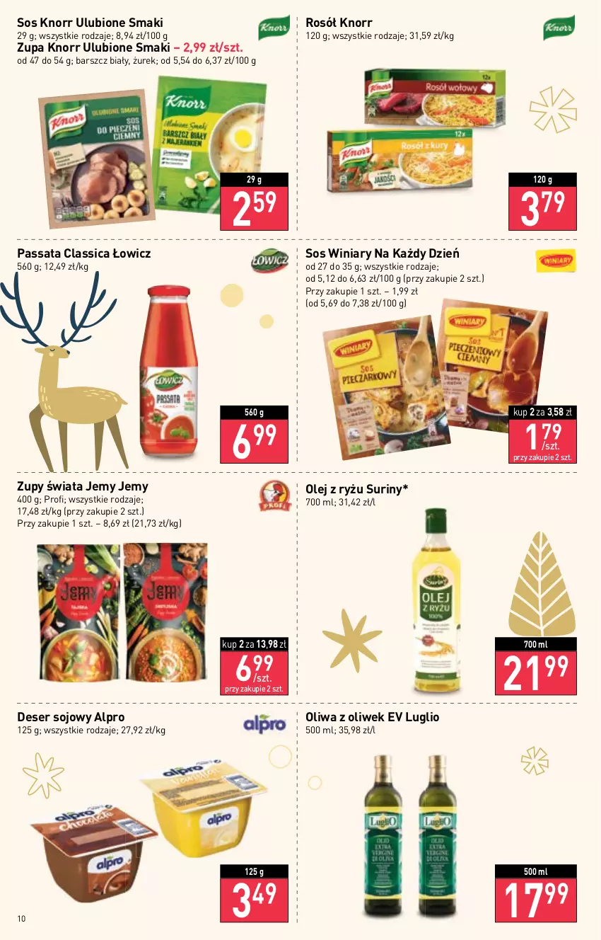 Gazetka promocyjna Stokrotka - Supermarket - ważna 08.12 do 14.12.2022 - strona 10 - produkty: Alpro, Deser, Knorr, Olej, Oliwa, Oliwa z oliwek, Rosół, Ryż, Ser, Sos, Winiary, Zupa