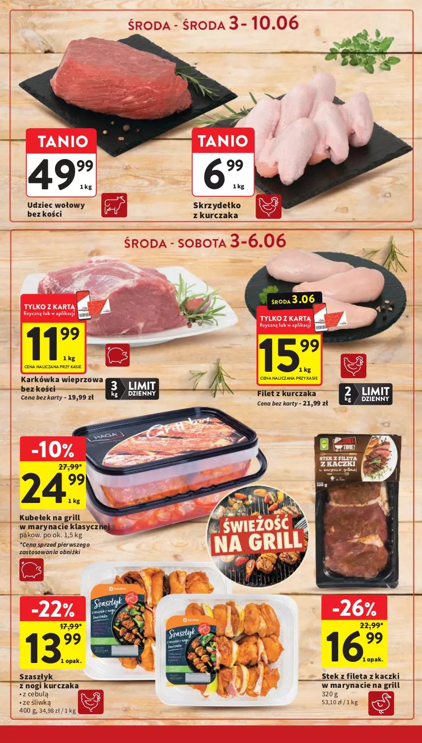 Gazetka promocyjna Intermarche - Gazetka promocyjna - ważna 03.06 do 10.06.2026 - strona 14 - produkty: Grill, Karkówka wieprzowa, Kurczak, Stek, Udziec wołowy