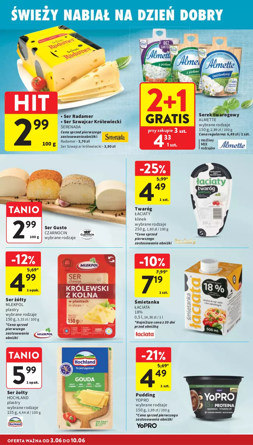 Gazetka promocyjna Intermarche - Gazetka promocyjna - ważna 03.06 do 10.06.2026 - strona 26 - produkty: Almette, Gra, Hochland, Pudding, Radamer, Ser, Serek, Serek twarogowy, Twaróg