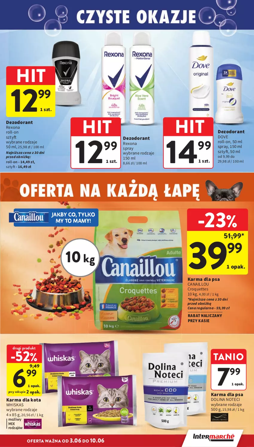 Gazetka promocyjna Intermarche - Gazetka promocyjna - ważna 03.06 do 10.06.2026 - strona 41 - produkty: Canaillou, Dezodorant, Dove, Rexona, Whiskas