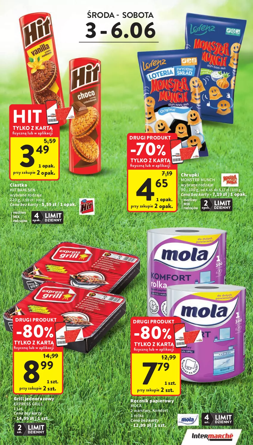 Gazetka promocyjna Intermarche - Gazetka promocyjna - ważna 03.06 do 10.06.2026 - strona 5 - produkty: Chrupki, Ciastka, Grill, Mola, Monster Munch, Papier, Ręcznik