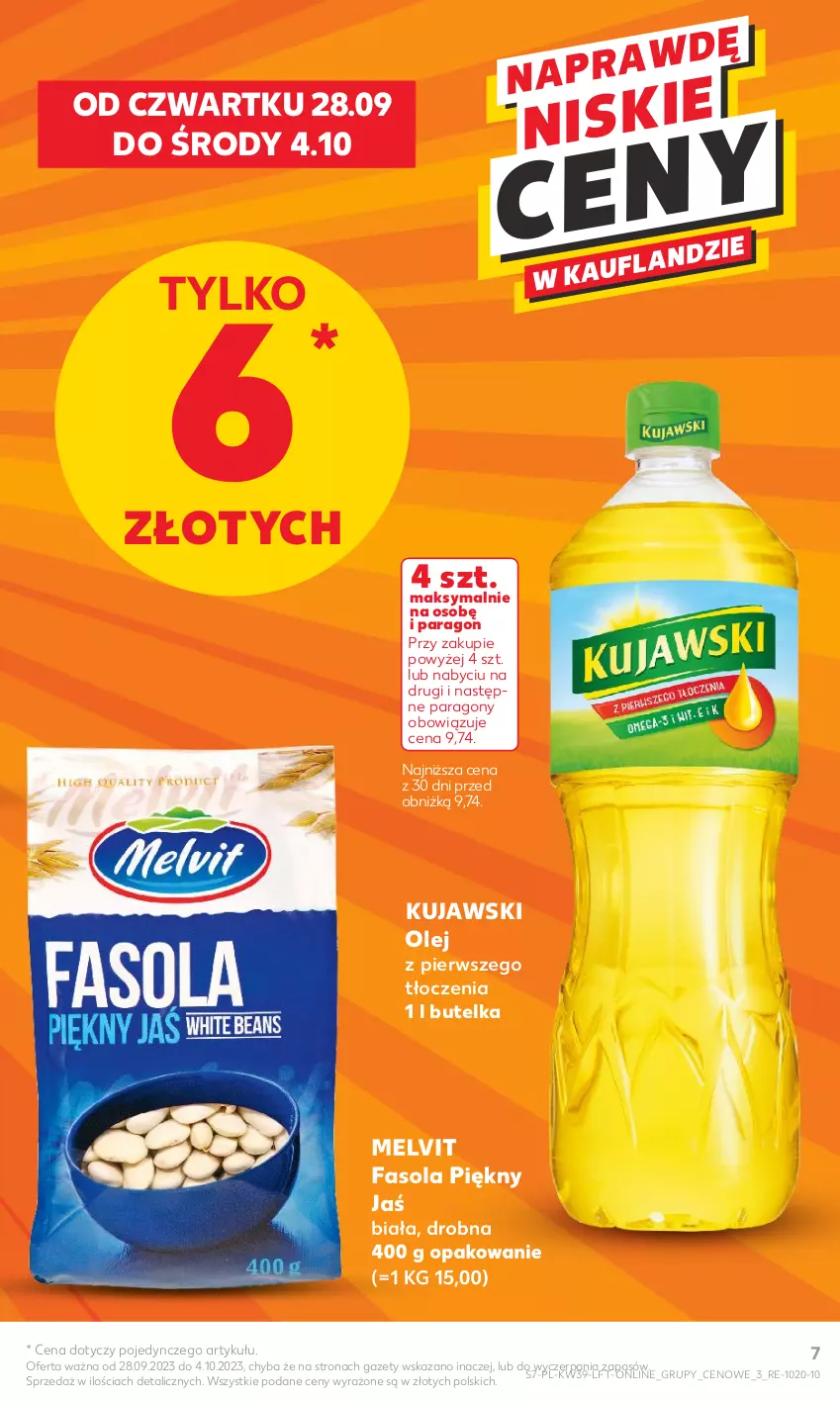 Gazetka promocyjna Kaufland - Gazetka tygodnia - ważna 28.09 do 04.10.2023 - strona 7 - produkty: Fa, Fasola, Kujawski, Melvit, Olej