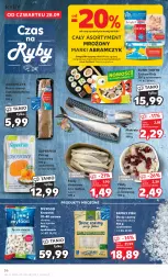 Gazetka promocyjna Kaufland - Gazetka tygodnia - Gazetka - ważna od 04.10 do 04.10.2023 - strona 36 - produkty: Polędwica, Sos, Produkty mrożone, Tusz, Sushi, Pstrąg, Krewetki, Dorsz, Waga, Pstrąg łososiowy, Fa