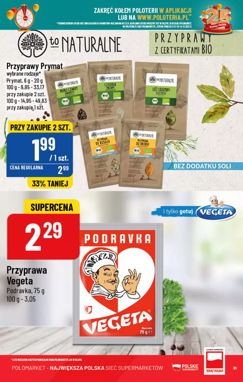 Gazetka promocyjna PoloMarket - Gazetka pomocyjna - ważna 12.10 do 18.10.2022 - strona 31 - produkty: Podravka, Prymat, Przyprawy, Vegeta