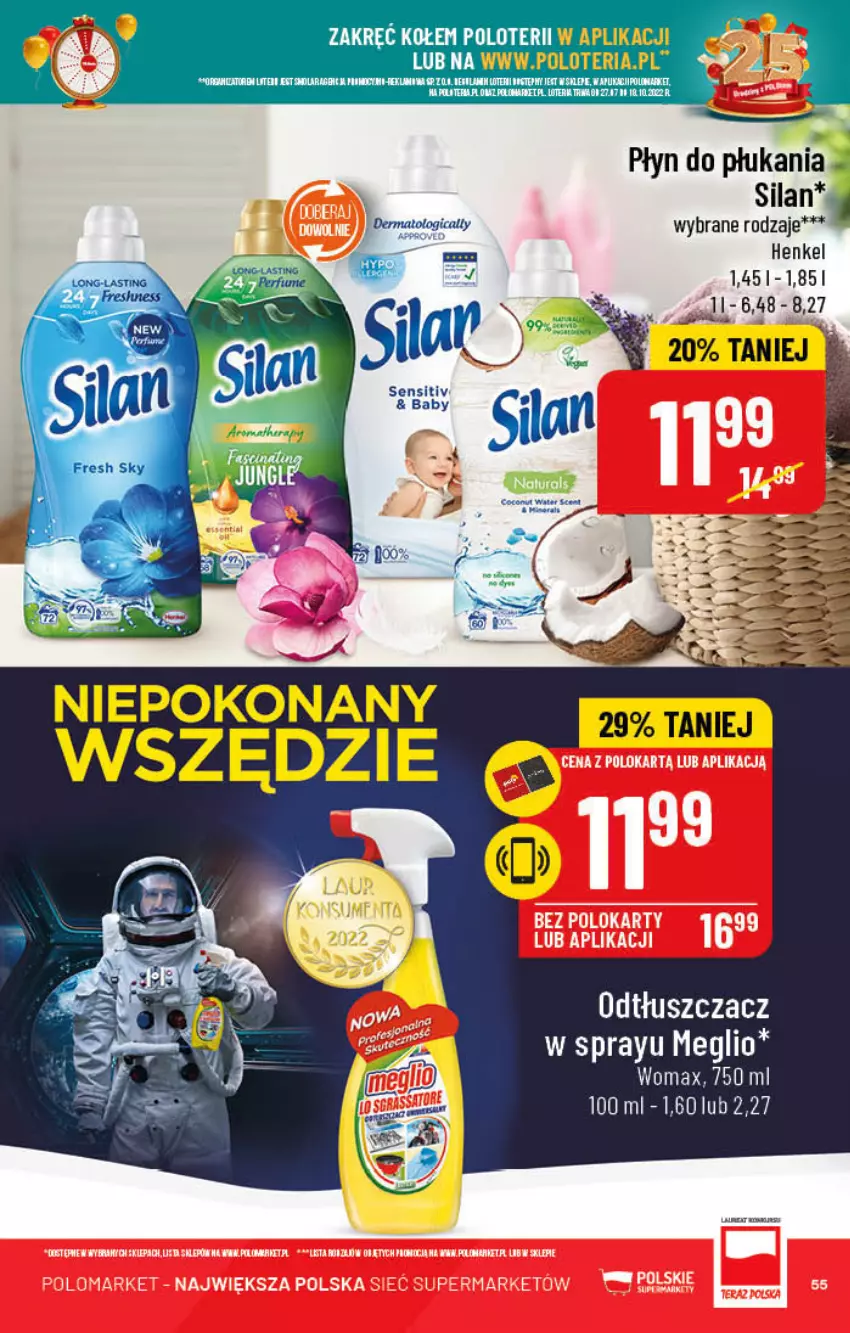 Gazetka promocyjna PoloMarket - Gazetka pomocyjna - ważna 12.10 do 18.10.2022 - strona 55 - produkty: Odtłuszczacz, Płyn do płukania, Silan