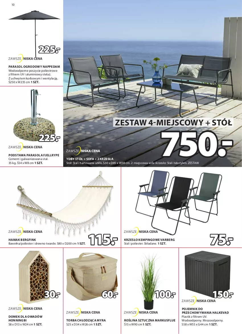 Gazetka promocyjna Jysk - Oferta tygodnia - ważna 08.06 do 21.06.2022 - strona 11 - produkty: Cement, Edam, Fa, Hama, Krzesło, Parasol, Pojemnik, Pojemnik do przechowywania, Por, Roślina sztuczna, Sofa, Stół, Torba, Wełna