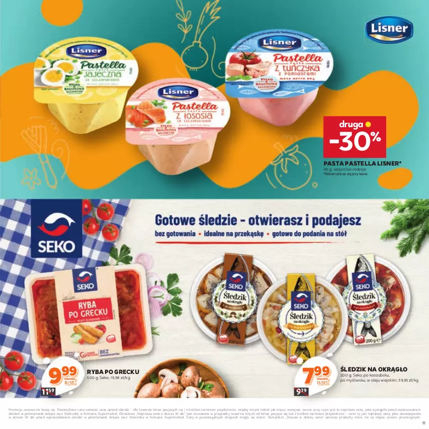 Gazetka promocyjna Stokrotka - Katalog Kulinarny - ważna 12.06 do 25.06.2025 - strona 11 - produkty: Lisner, Mięso, Olej, Owoce, Pastella, Ryba, Ryba po grecku, SEKO, Warzywa