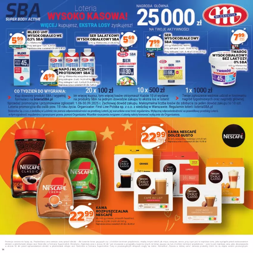 Gazetka promocyjna Stokrotka - Katalog Kulinarny - ważna 12.06 do 25.06.2025 - strona 14 - produkty: Dolce Gusto, Kawa, Kawa rozpuszczalna, Mięso, Mleko, Mlekovita, Napój, Napój mleczny, Nescafé, Owoce, Sałat, Ser, Sok, Twaróg, Warzywa