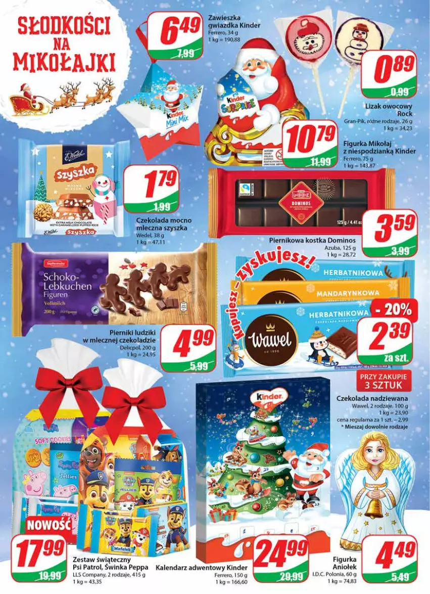 Gazetka promocyjna Dino - Gazetka - ważna 29.11 do 06.12.2022 - strona 4 - produkty: Czekolada, Czekolada nadziewana, Ferrero, Gra, Inka, Kalendarz, Kalendarz adwentowy, Kinder, Piernik, Psi Patrol, Wawel