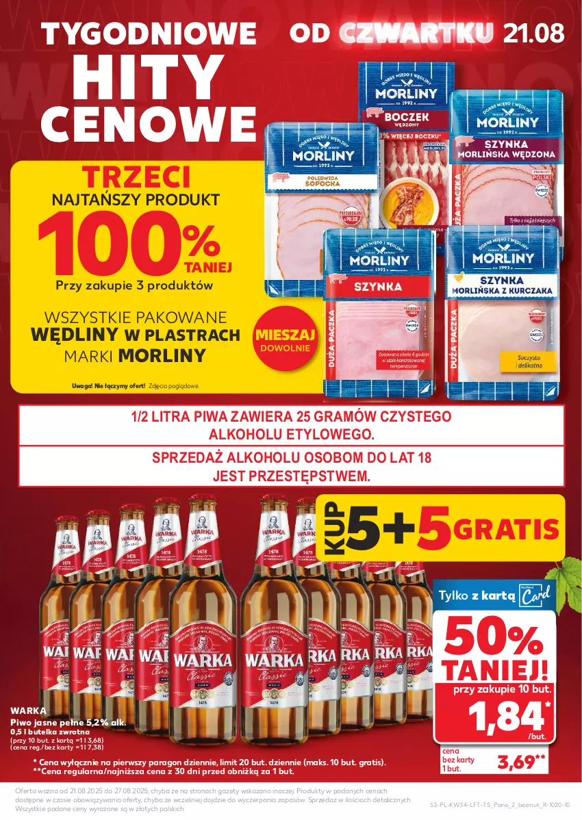 Gazetka promocyjna Kaufland - Gazetka tygodnia - ważna 21.08 do 27.08.2025 - strona 3 - produkty: Gra, Morliny, Piwa, Piwo, Piwo jasne, Waga, Warka