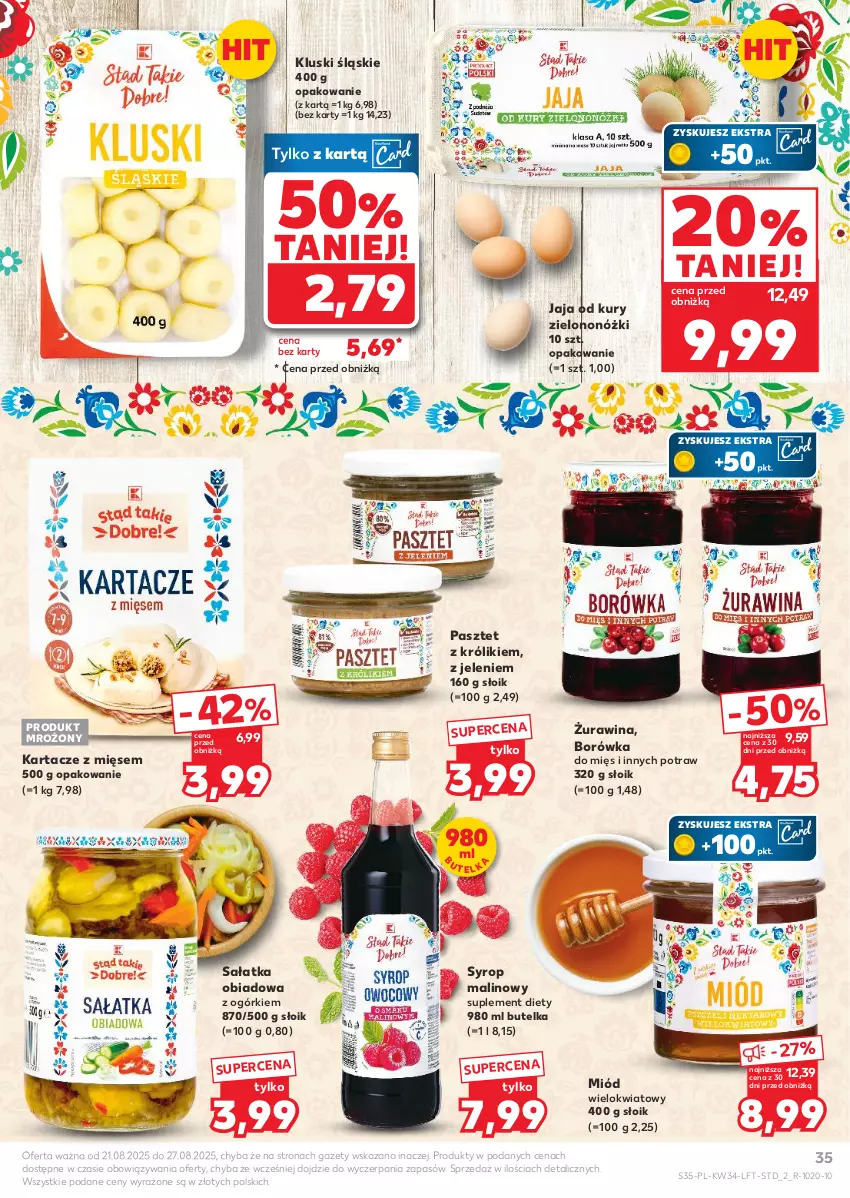 Gazetka promocyjna Kaufland - Gazetka tygodnia - ważna 21.08 do 27.08.2025 - strona 35 - produkty: Borówka, Jaja, Królik, Miód, Pasztet, Sałat, Sałatka, Suplement diety, Syrop
