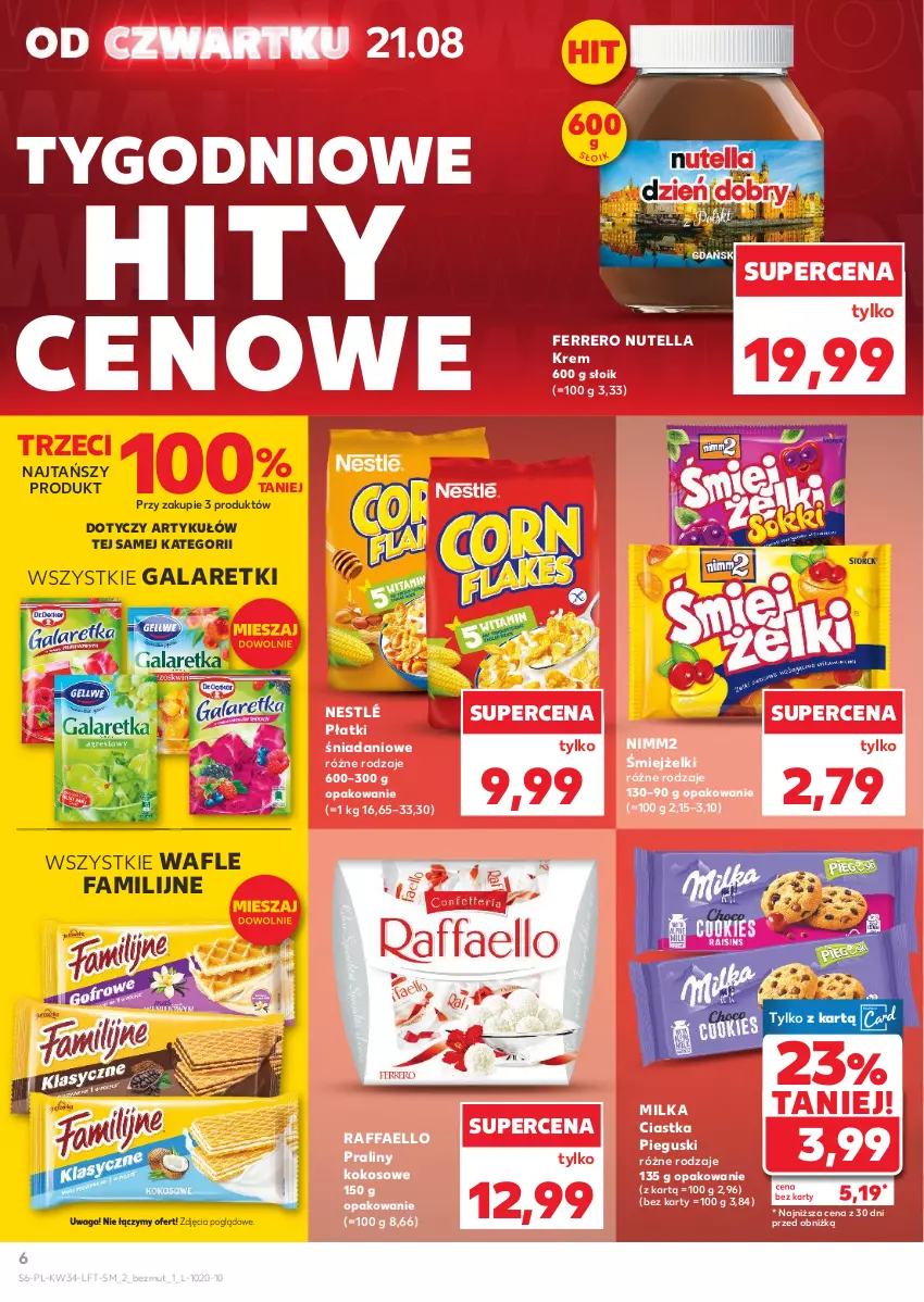 Gazetka promocyjna Kaufland - Gazetka tygodnia - ważna 21.08 do 27.08.2025 - strona 6 - produkty: Ciastka, Danio, Fa, Ferrero, Gala, Galaretki, Kokos, Milka, Nestlé, Nimm2, Nutella, Praliny, Raffaello, Wafle, Waga