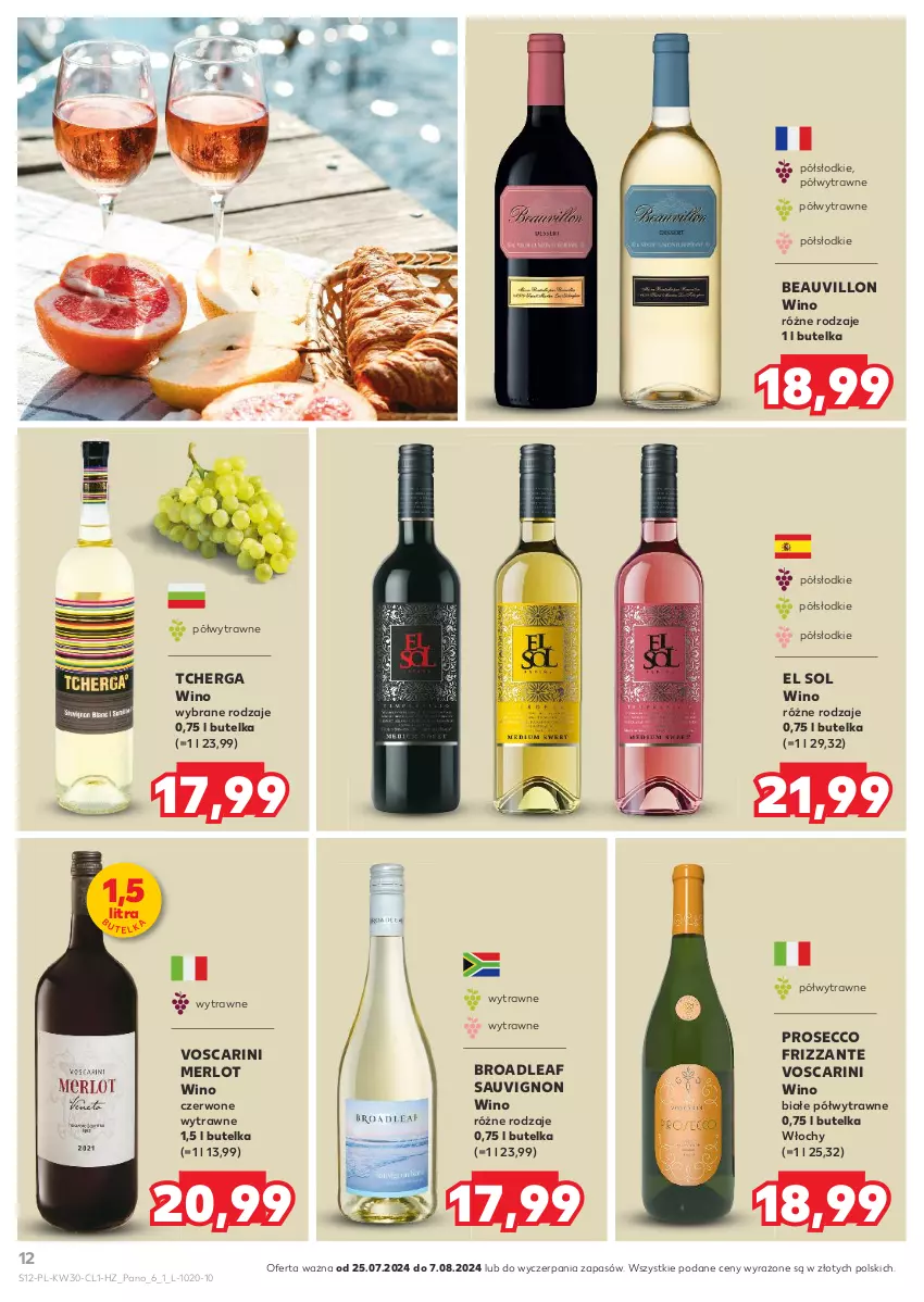 Gazetka promocyjna Kaufland - Barek Kauflandu - ważna 25.07 do 07.08.2024 - strona 12 - produkty: Merlot, Prosecco, Wino, Wino białe, Wino czerwone